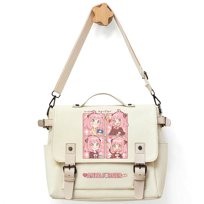 Spy X Family Anime Merchandise Aniya Cute Cartoon Single Shoulder Canvas School Carrying Books Crossbody Bag For Women Anime
