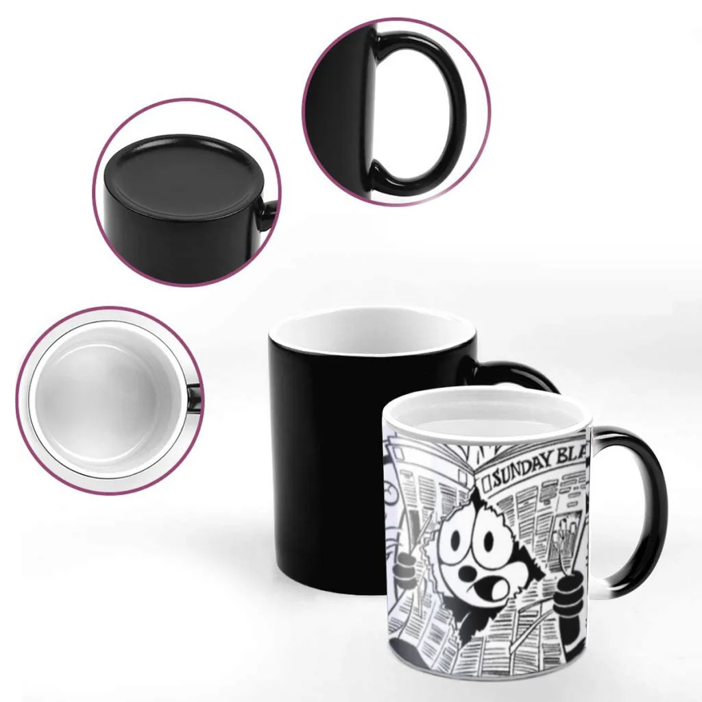 Cartoon CuteF-Felix the C-Cats One Piece Coffee Mugs And Mug Creative Color Change Tea Cup Ceramic Milk Cups Novelty Gifts