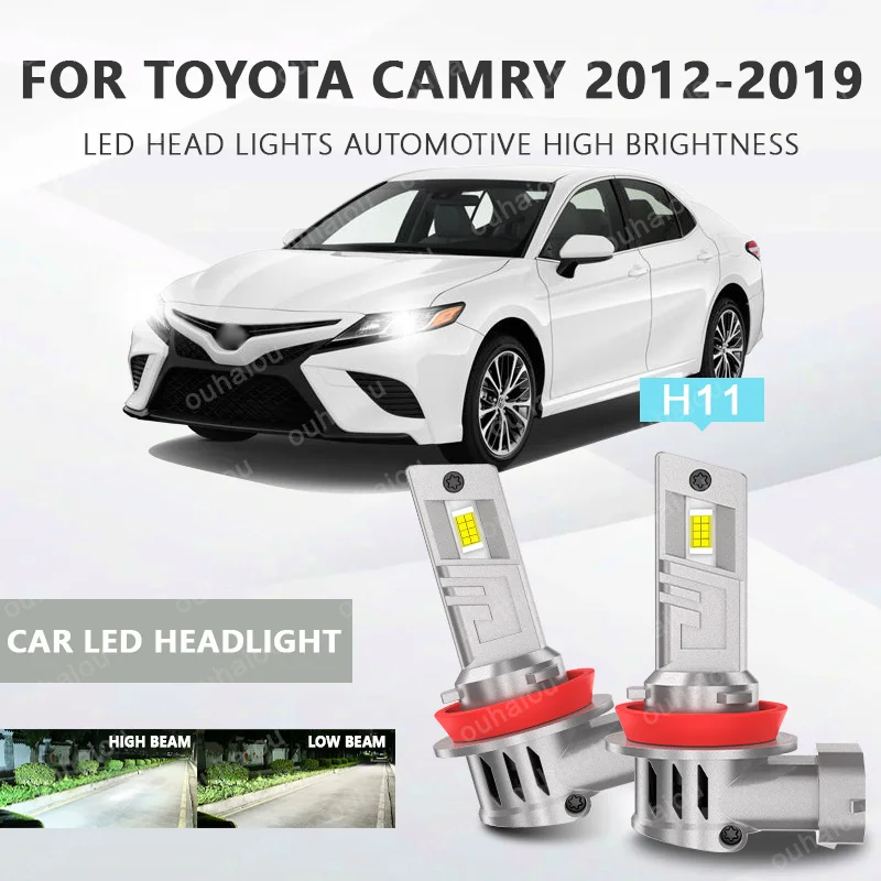 

2Pcs H11 LED Headlight LED Lights Head Lamp for Car LED Headlight Bulb with heat sink For TOYOTA Camry 2012-2019