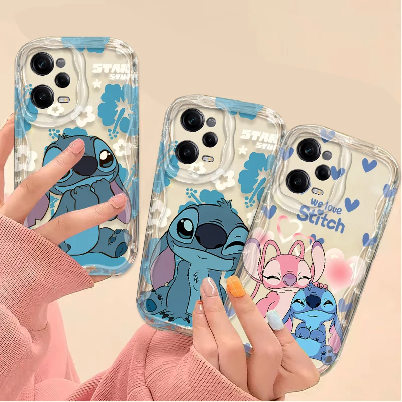 حافظة شفافة لطيفة ممتعة من Stitch Angel لهاتف Xiaomi Redmi Note 14 13 12 11 10 9 Pro Plus 14S 12S 11S 10S 9S Redmi 14C 14R 13C 12 4G 5G