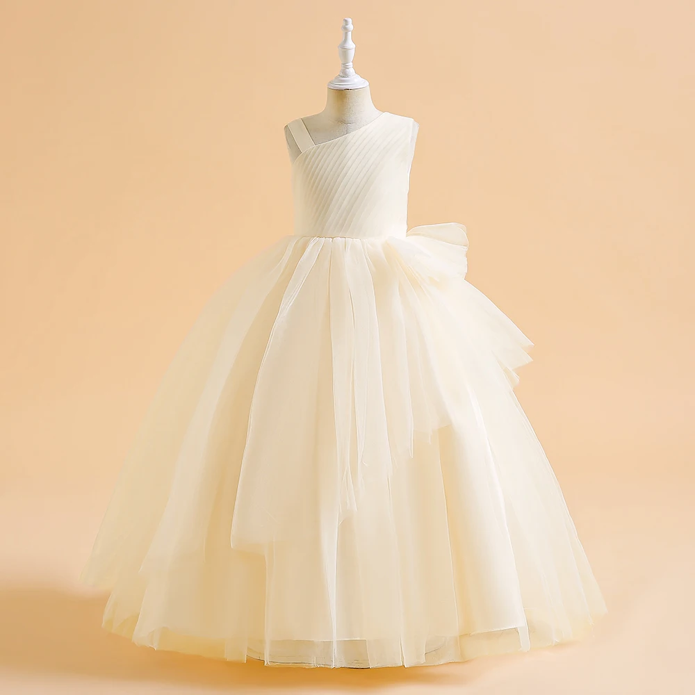 Tulle White Bridesmaid Dresses For Girls Children Costume Elegant Kids Wedding Party Dress Teen Girl Birthday Evening Vestidos