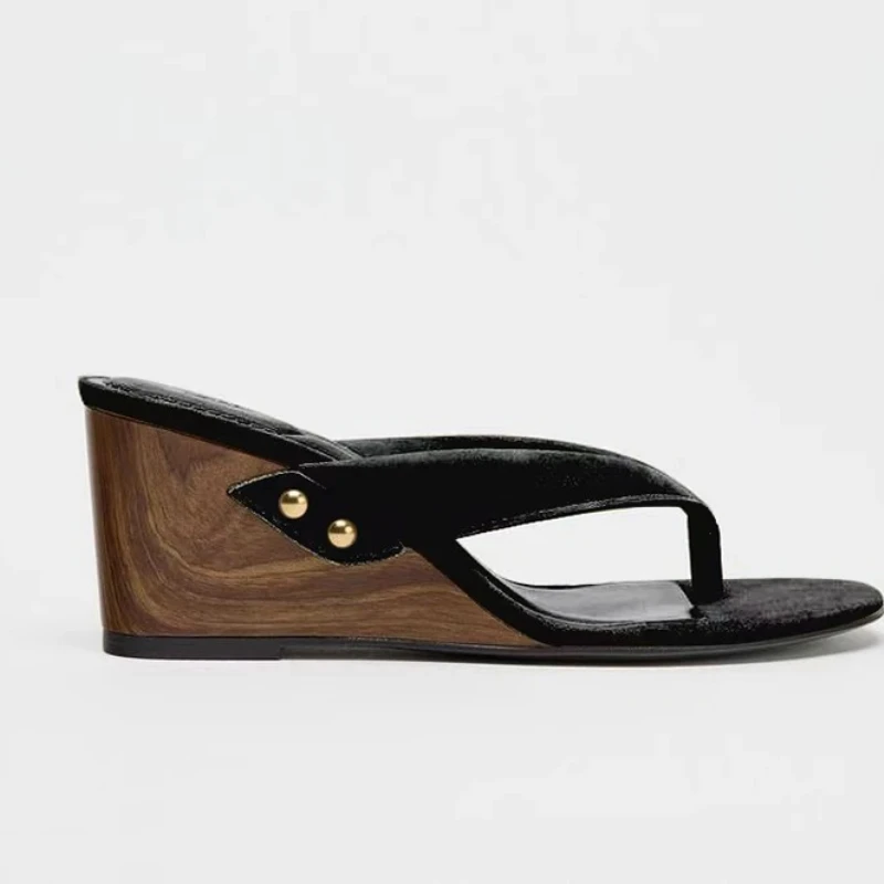 

Женские шлепанцы на танкетке с застежкой на носок, летние удобные женские шлепанцы на платформе для квартиры, женские шлепанцы, женские шлепанцы Zapato