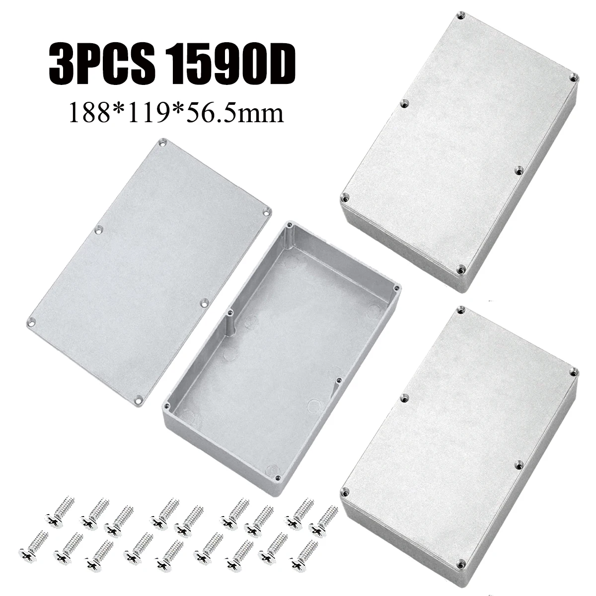 3 STKS Aluminium Stomp Box Behuizing voor DIY Gitaar Effectpedaal-12 Maten (1590A/B/BB/C/D/DD/G/LB/XX/BB2/125B/1032L)