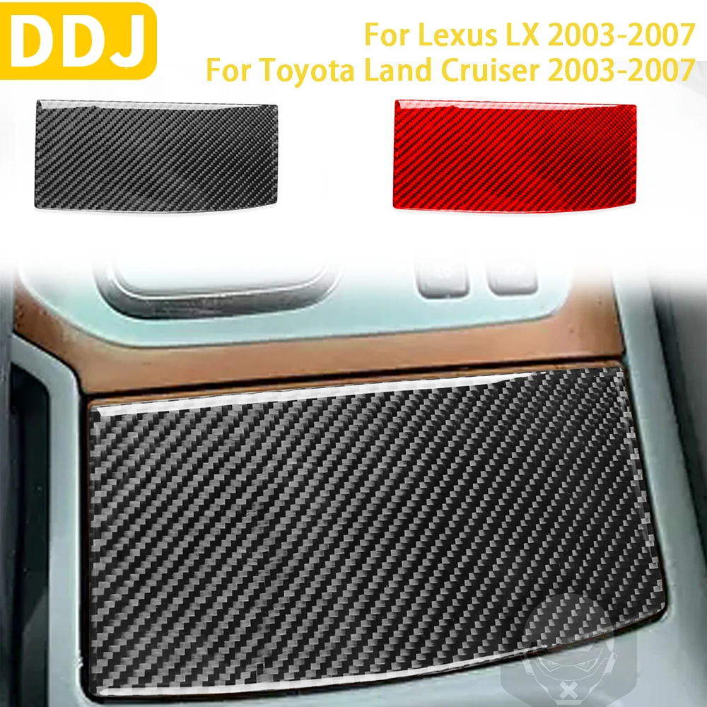 For Toyota Land Cruiser For Lexus LX 2003-2007 Accessories Carbon Fiber Car Interior Cup Holder Panel Trim Sticker Decoration