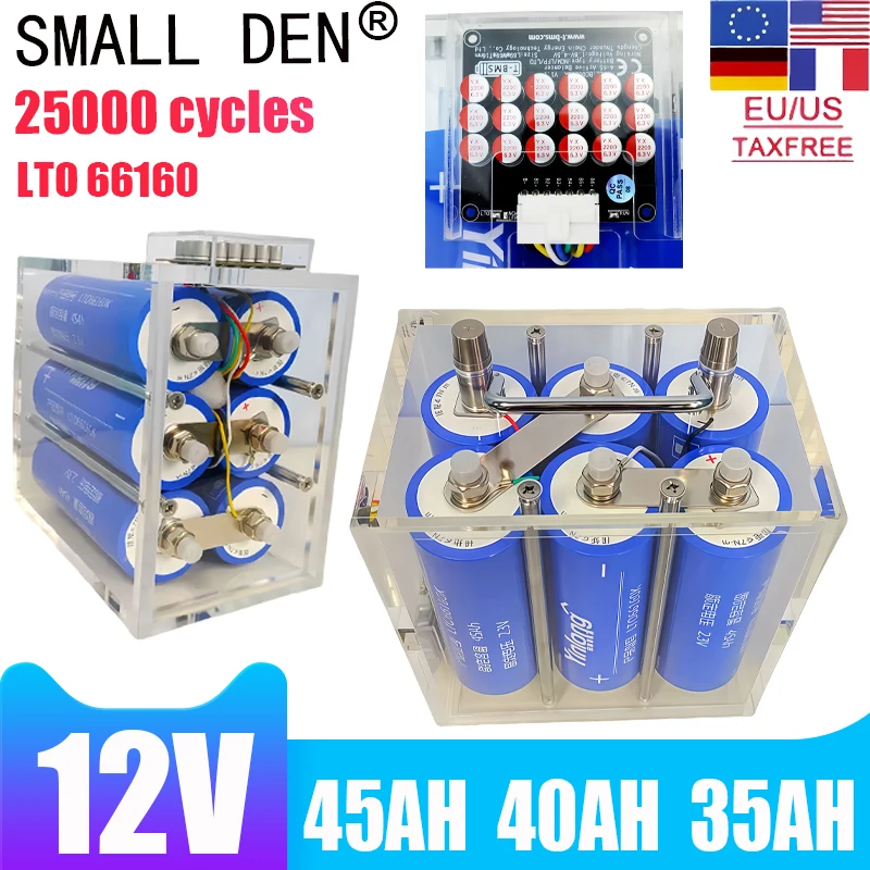 

12V 45ah 40ah Silver Dragon Lithium Titanate Battery Pack LTO 66160 10C High Power Built in BMS Car Audio Rechargeable Battery