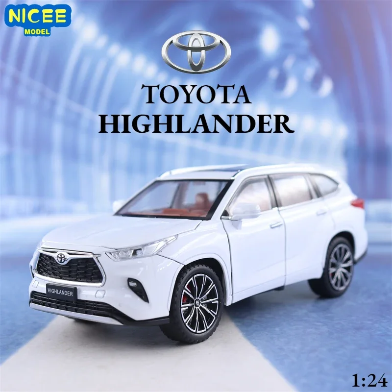 1:24 Toyota HIGHLANDER Streetcar version Diecast Metal Alloy Model car Sound Light Pull Back Collection Kids Toy Gifts A595