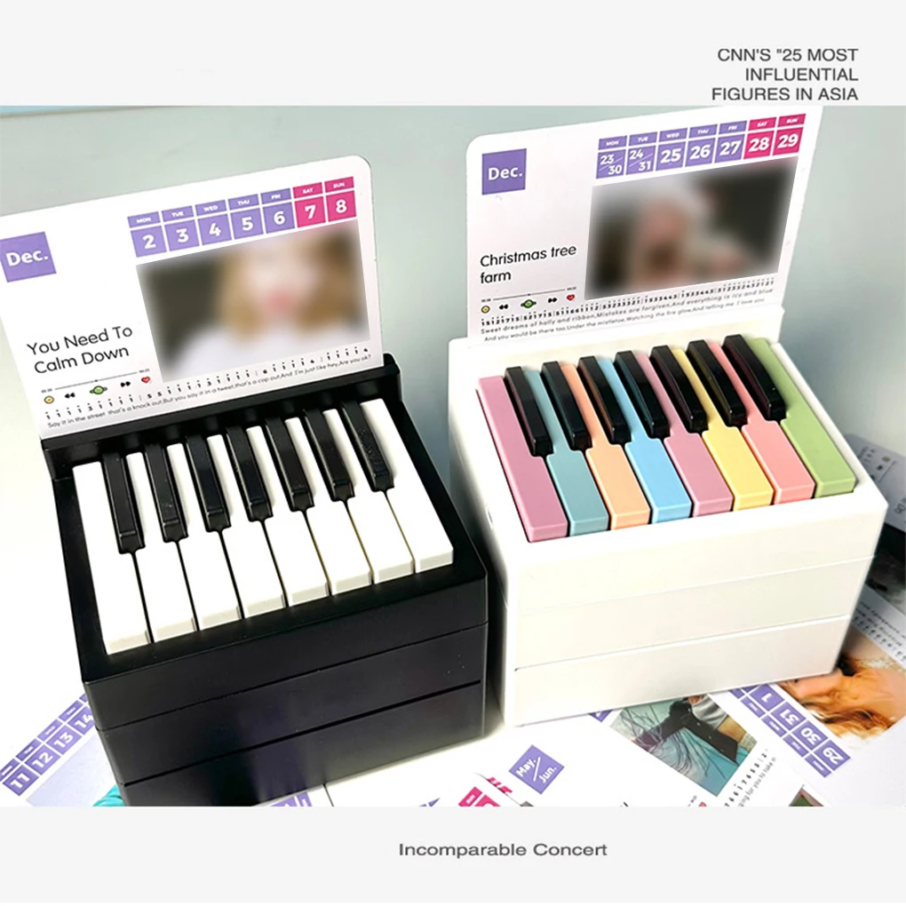 2025 Calendario per pianoforte a 15 tasti Calendario da tavolo giocabile Calendario per pianoforte Bluetooth Calendario da tavolo per pianoforte giocabile Ornamenti da tavolo