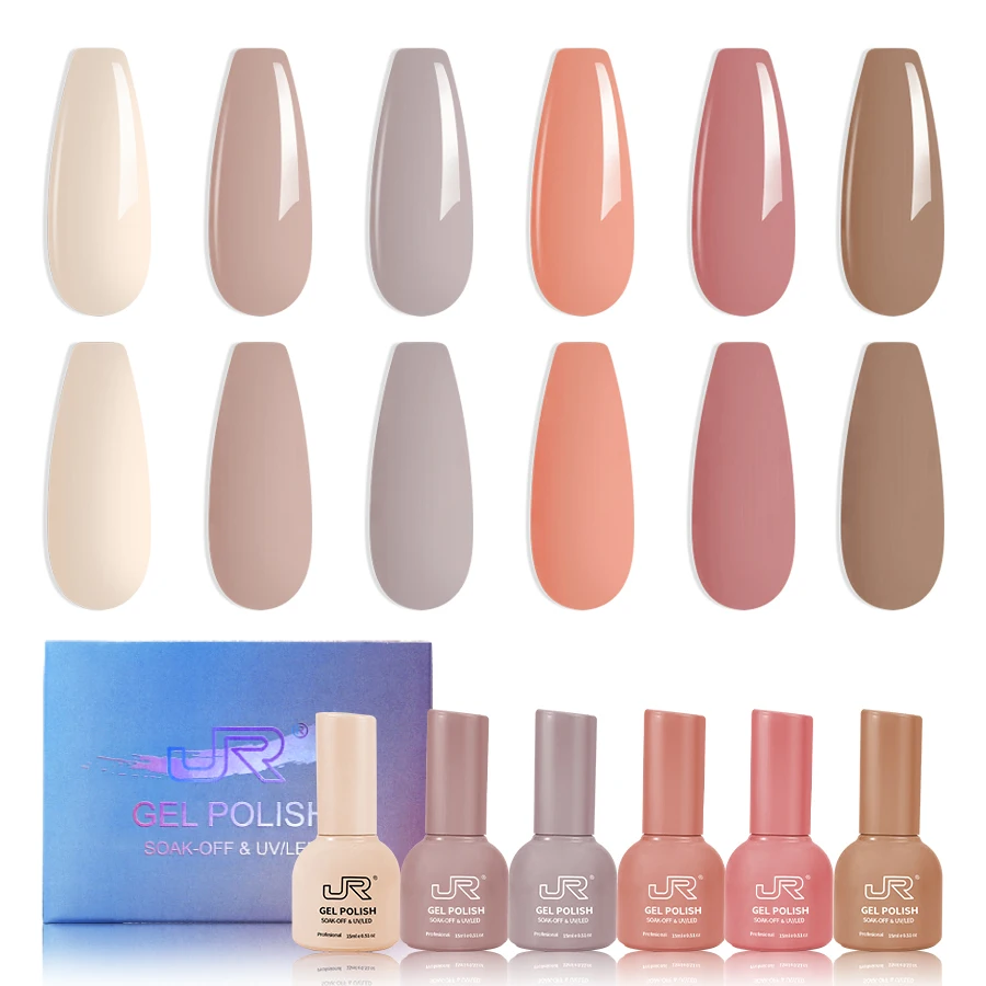 Hot Sell 120 Kleuren Jr Nagellak 6 Kleuren/Box Private Label Uv Gel Semi-Cured Langdurige Soak Off Gel Polish