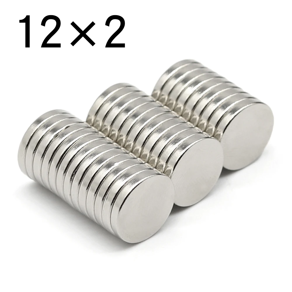 10/20/50/100 Pcs 12x2 Round NdFeB Neodymium Magnet N35 Super Powerful Small imanes Permanent Magnetic Disc 12*2