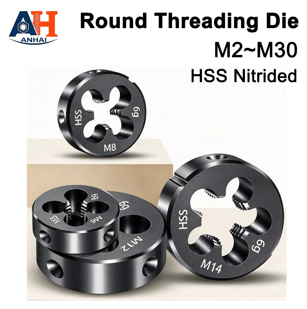 HSS Nitrided Round Threading Die 6g Precision External Screw Thread Die for Stainless Steel