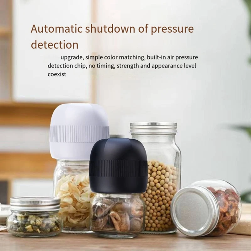 Электрический вакуумный упаковщик для банок Mason с цифровым ЖК-дисплеем, беспроводной вакуумный упаковщик, комплект для банок Mason с широким и обычным ртом