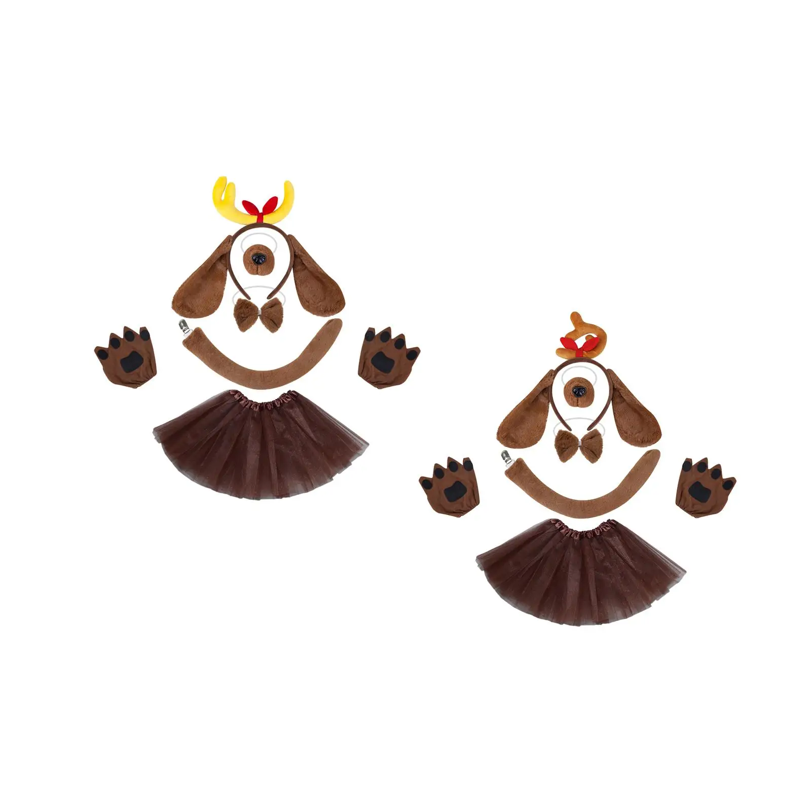 Dog Costume Set for Adults Kids Party Supplies Funny Gifts Decorative Ears