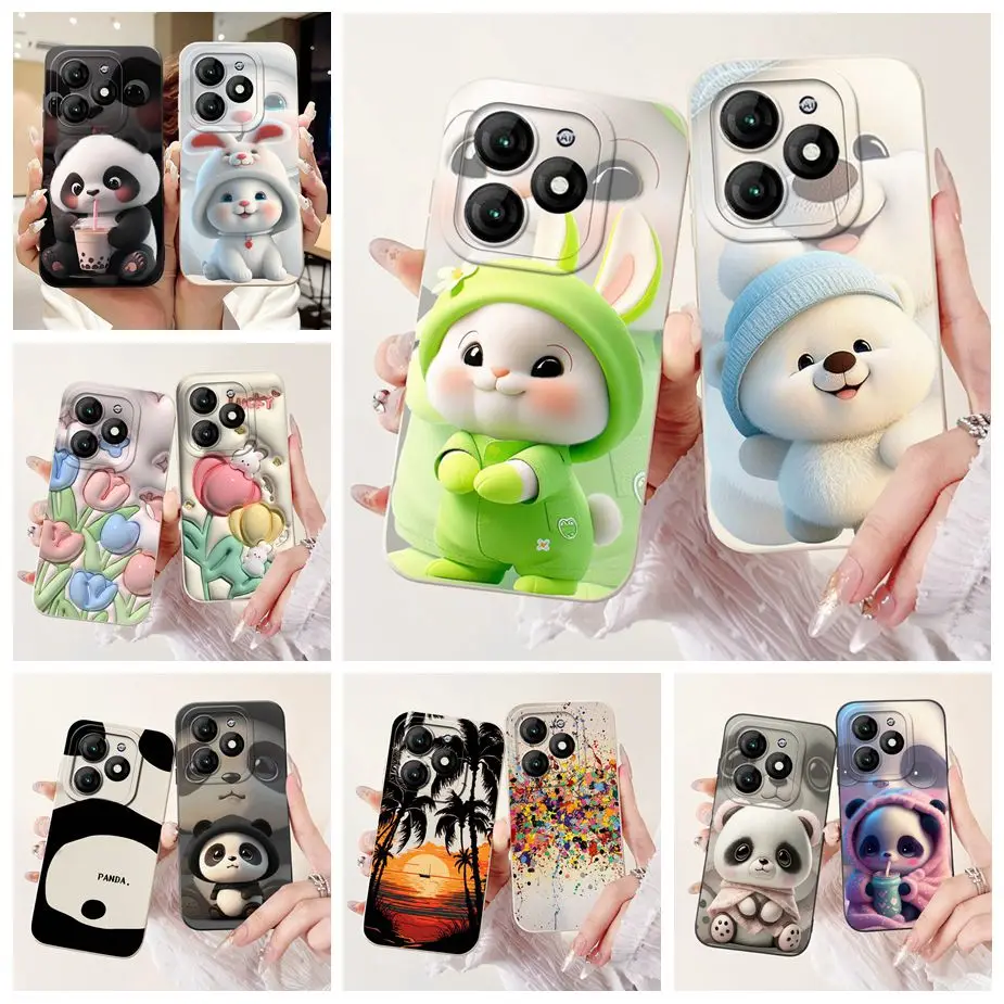 For Itel A70 Case A665L Cute Rabbit Cartoon Cover Shockproof Soft Silicone Phone Case For Itel A70 A 70 ItelA70 Back Cover Coque