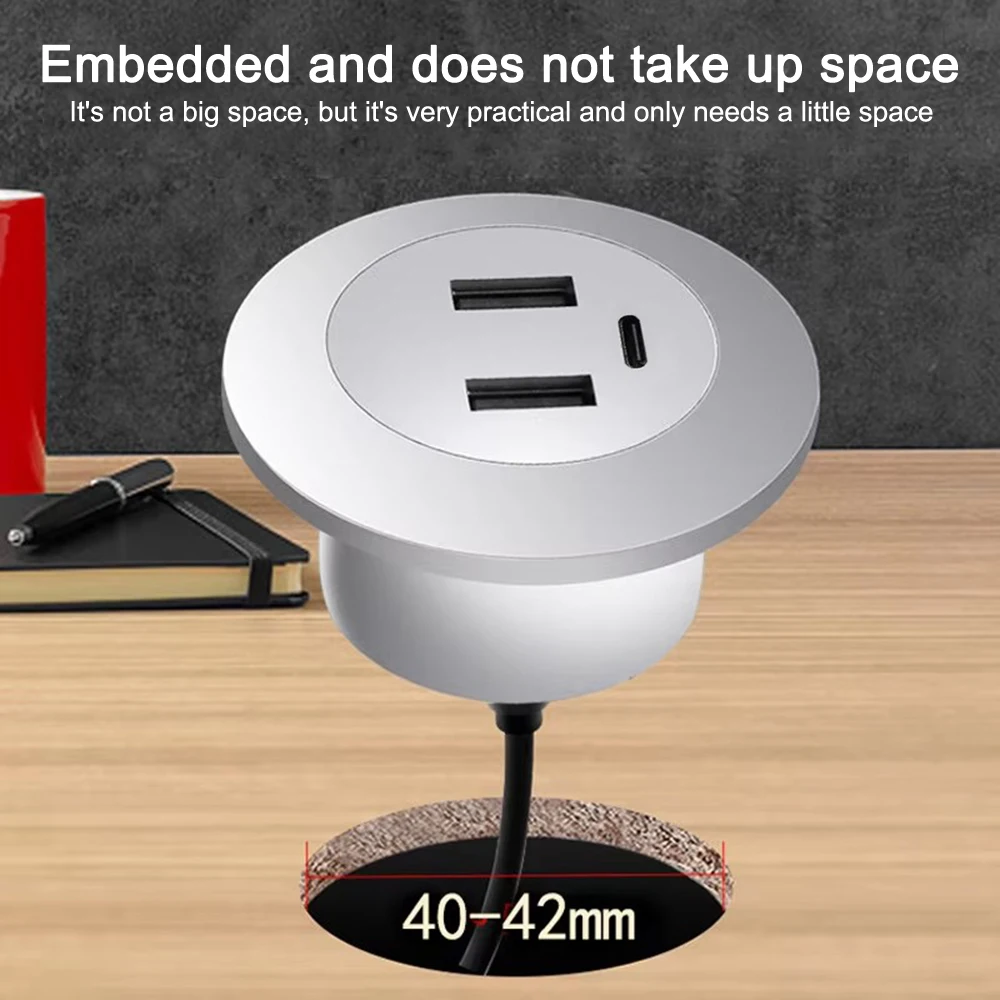 Desktop Embedded USB Port 5V2A Suitable for Bed Cabinets Mobile Phones Multifunctional Sofas Hidden Furniture Charging Sockets