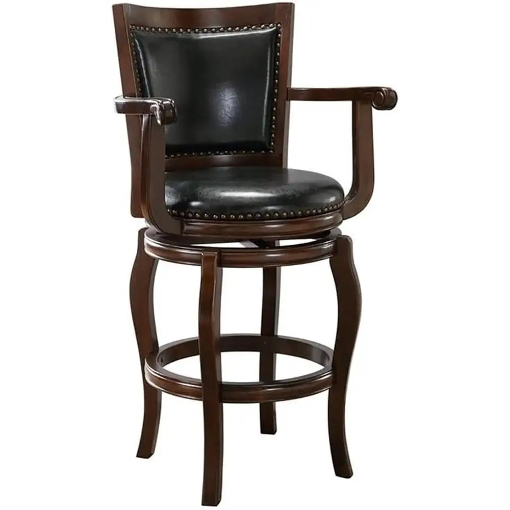 

30 Swivel Wooden Bar Stool, Puccino/Black Finish