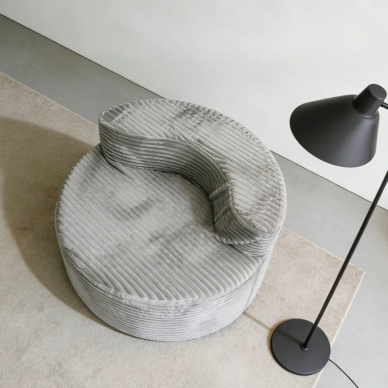 Compression sofa sponge round fabric small apartment single chair balcony lazy sofa recliner