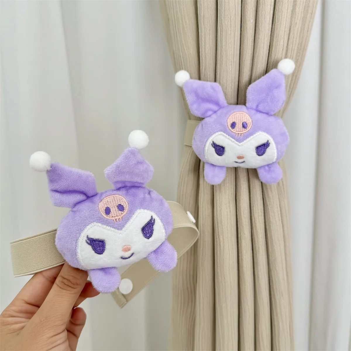Kawaii HelloKitty الكرتون الستار حزام غرفة نوم غرفة المعيشة الستار الديكور مشبك حبل مرن حزام