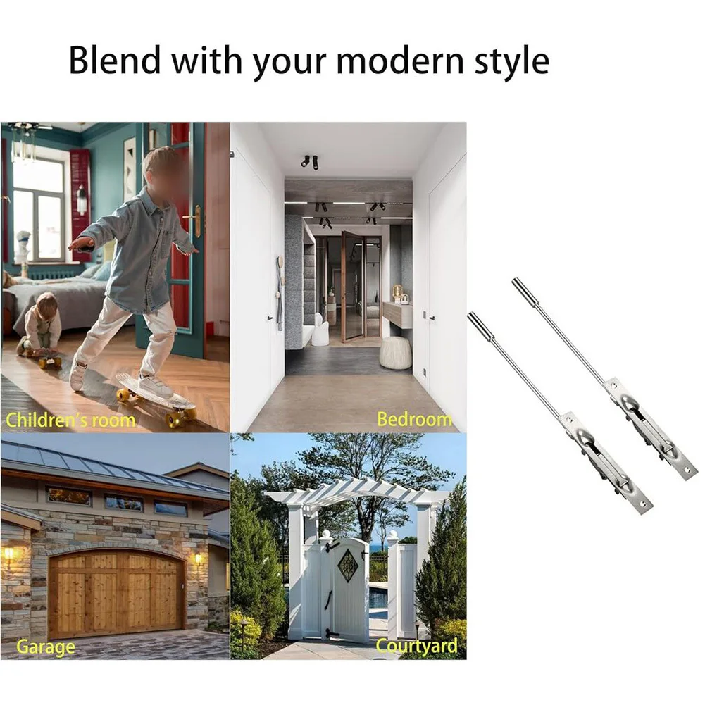 

1Pcs Extension Flush Bolt With Rod 6 Inch Stainless Steel Door Flush Bolt Latch Door Bolt Security Guard Door Latch Hardware