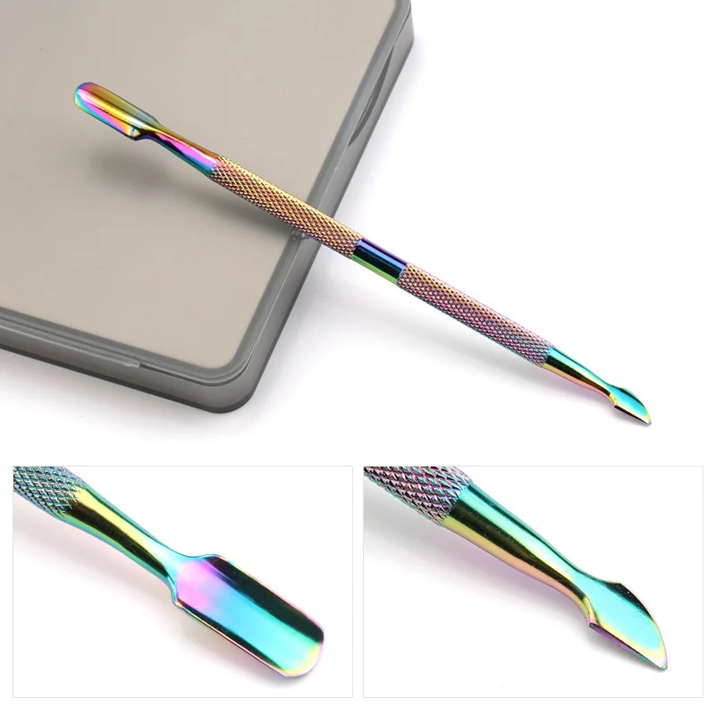 Wholesale Stainless Steel Cuticle Pusher Professional Double-Sided Dead Skin Remover Gel Nail Polish Scraper Manicure Nail Tools