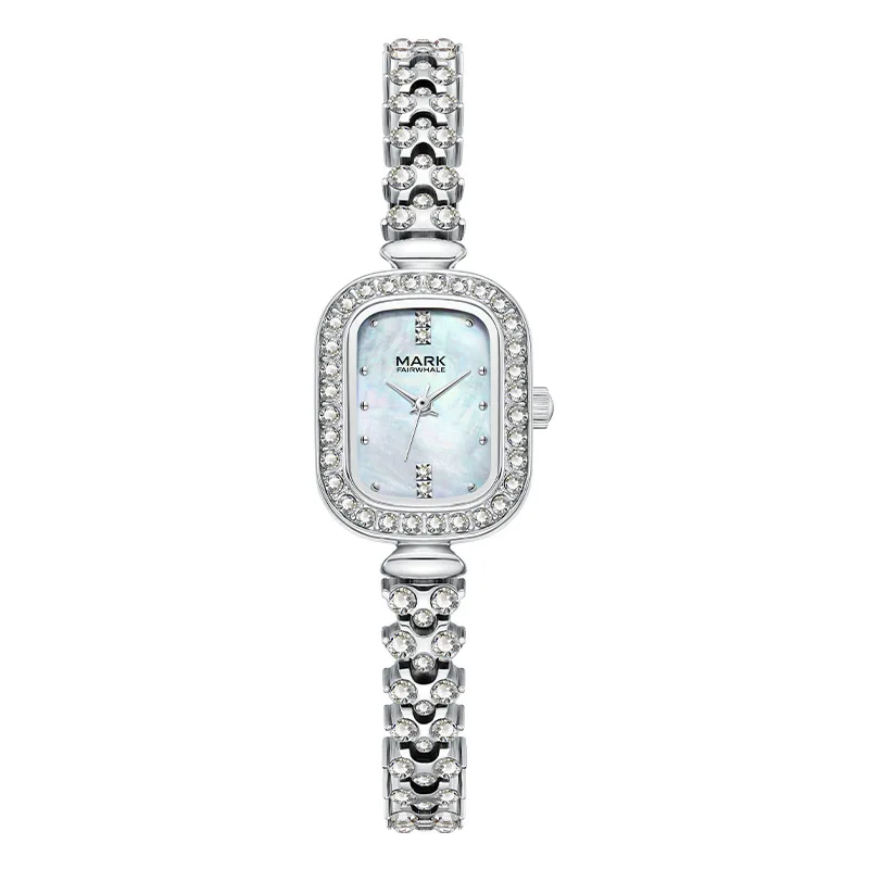 Elegant Versatile Quartz Watch Diamond Bracelet Style Alloy Ultra Thin Waterproof Jewelry Clasp Gift for Women