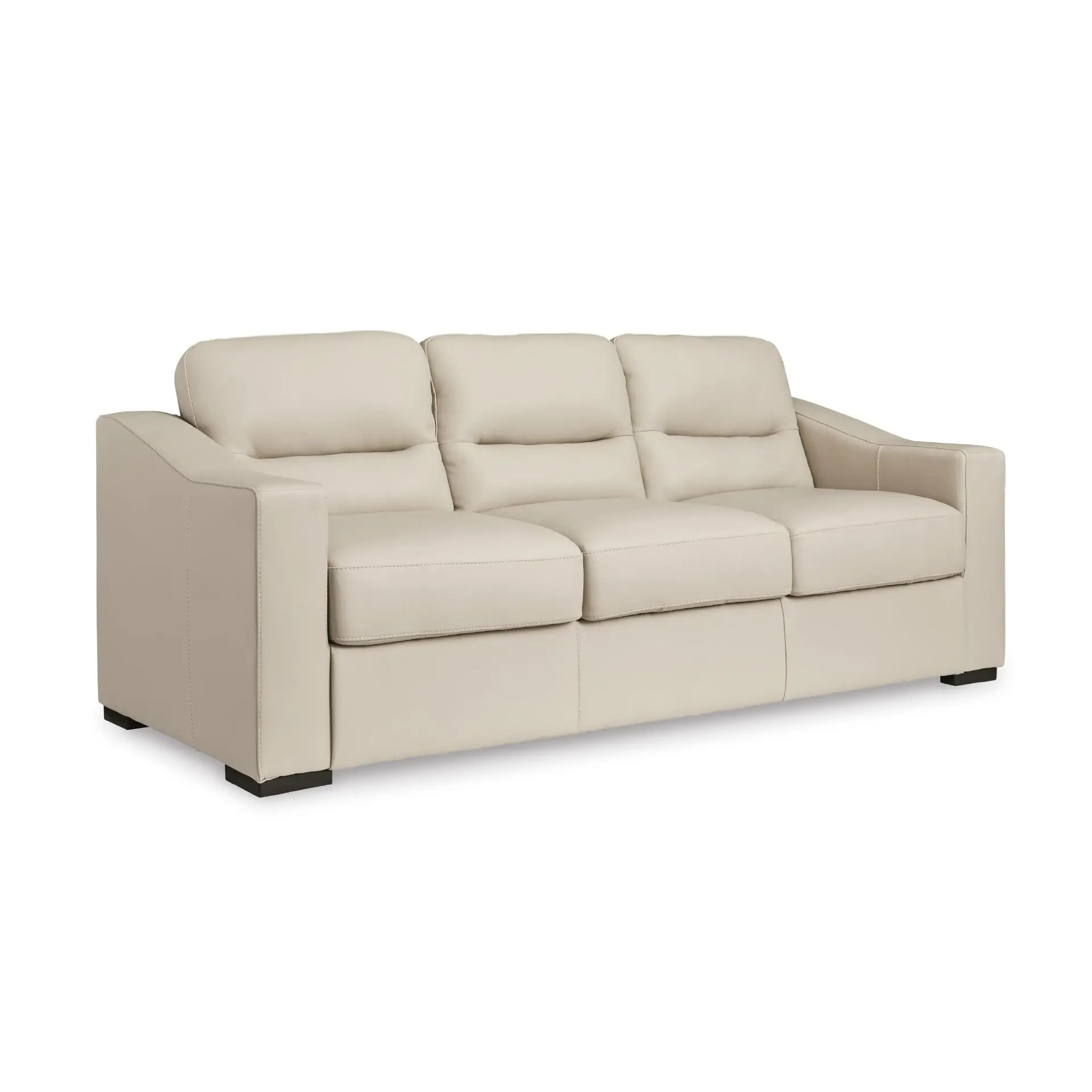 Treasure Trove Contemporary Leather Match Sofa, Beige