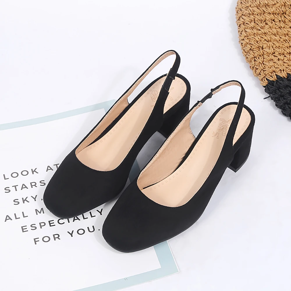 Summer Fashion Chunky Heel Slingback Sandals for Woomen Oversized Lady Casual Shoes Large Small Plus Size 12 32 46 40 52