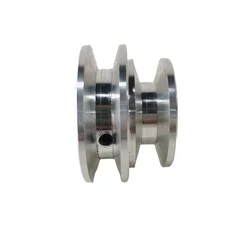Aluminum Alloy 40-50mm Double Groove Pulley 8-20MM Fixed Bore V-shape Pulley Wheel for 10MM O V-belt