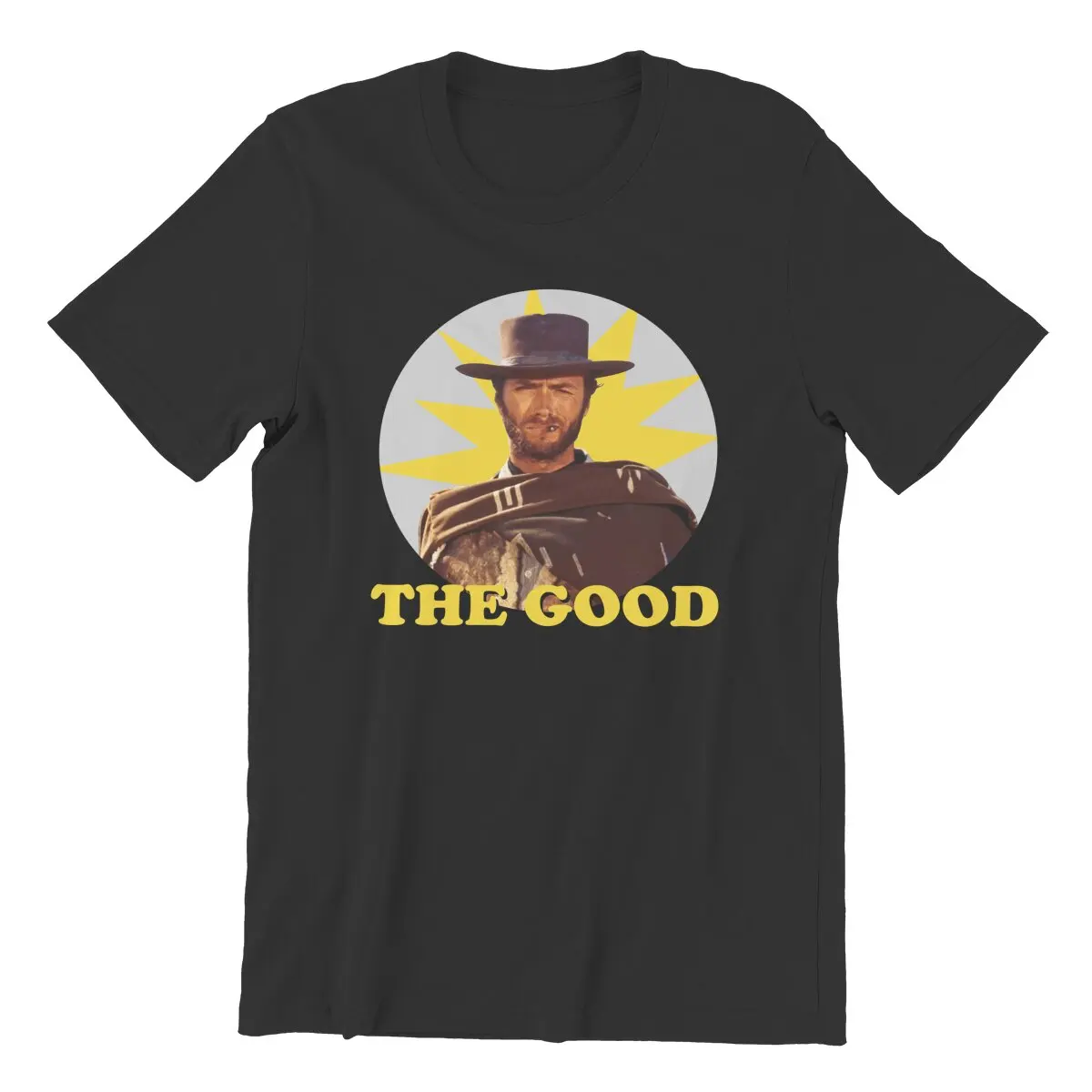 

Clint Eastwood cool and The good, the bad and the ugly retro movie printed T-Shirt for Men Big Size 100% Cotton graphic tshirts