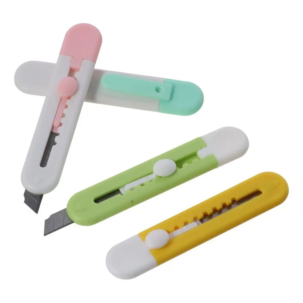 Durable Plastic/Metal Small Box Opener 3.66*0.74 Inch Candy Colored Unboxing Device Cloud Pattern Safety Paper Cutter Office
