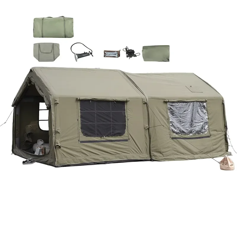 16㎡ Manual Inflation Outdoor Glamping Insulated Tent House Zipper Connection