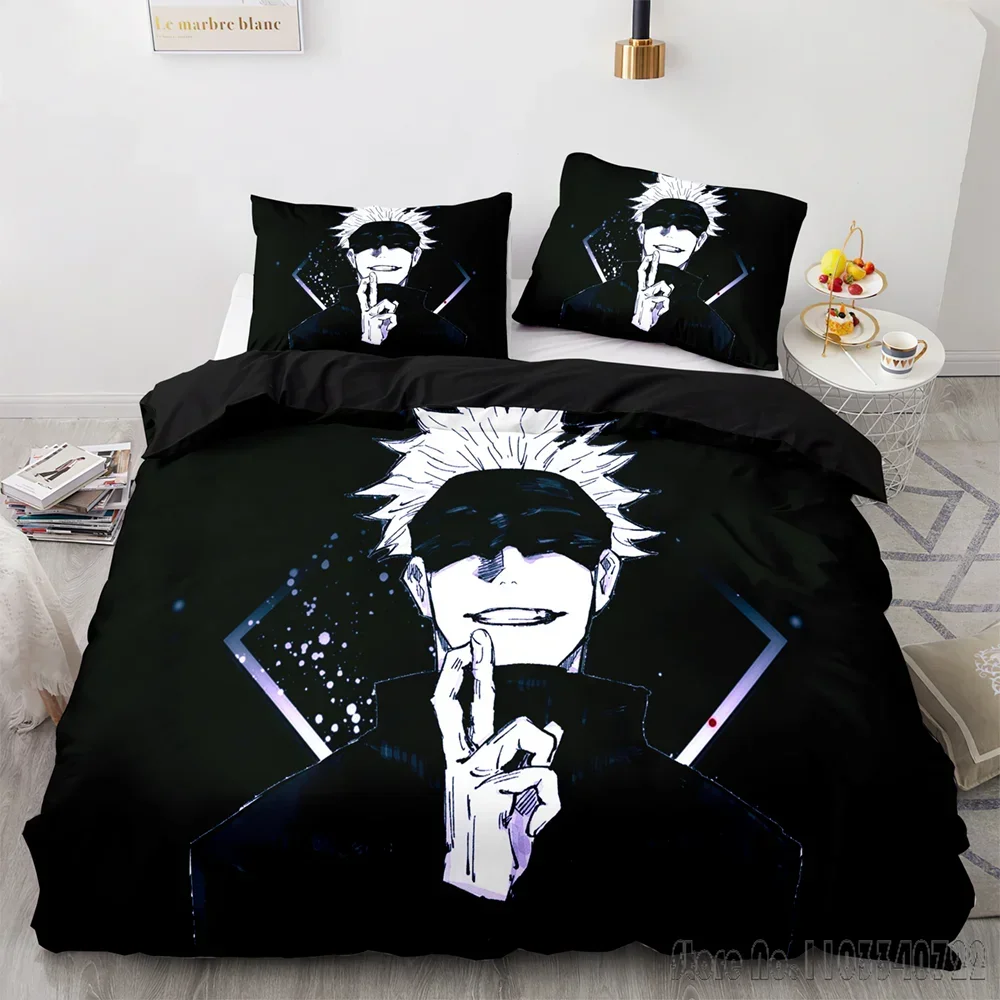 Anime Jujutsu Kaisen Satoru Gojo Duvet Cover Set HD Comforter Cover for Kids Bedding Sets Bedclothes Bedroom Decor