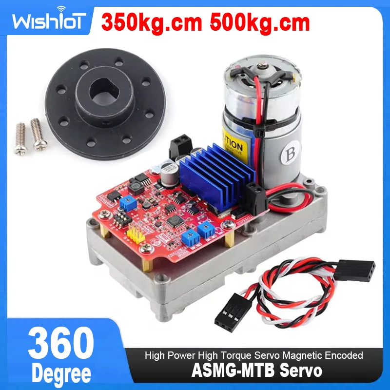 ASMG-MTB servo magnético de alto torque de alta potência codificado 350kg.cm 500kg.cm motor de direção robô de 360 graus braço mecânico grande