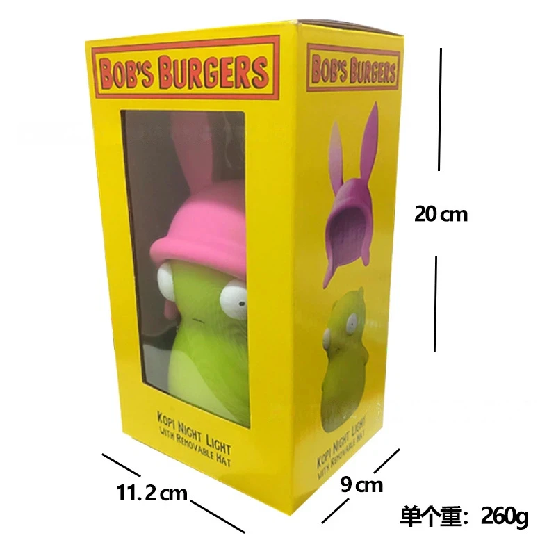 

Kopi from Bobs Burgers LED Night Light with Removable Hat Anime Character Collectible Lamp Gift for Kids Fans and Collectors
