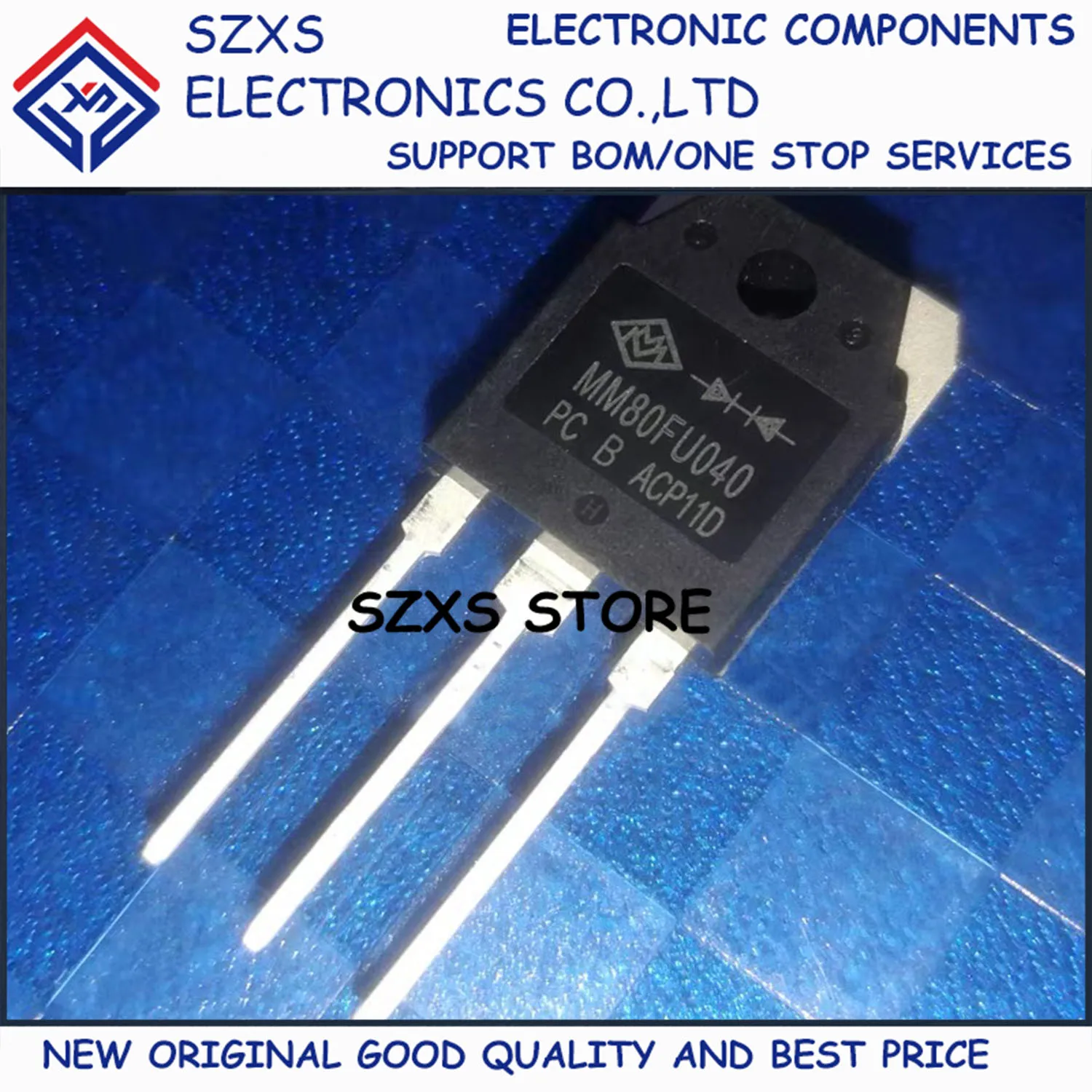 

New Original 10Pcs MM80FU040 MM80FU040PC TO-3P 400V 80A Fast Recovery Diode In Stock Electronic Components Good Quality