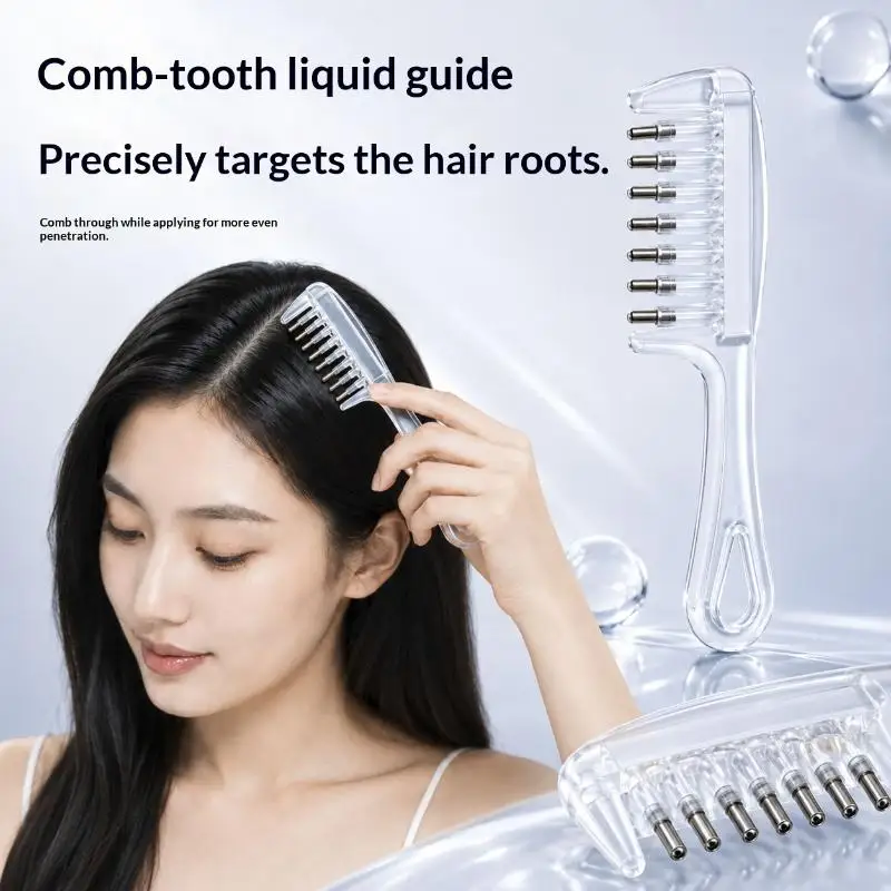 Refillable Oil Infusion Hair Comb 1 Set Scalp Massage Applicator Brush For Hair Care Growth Treatment