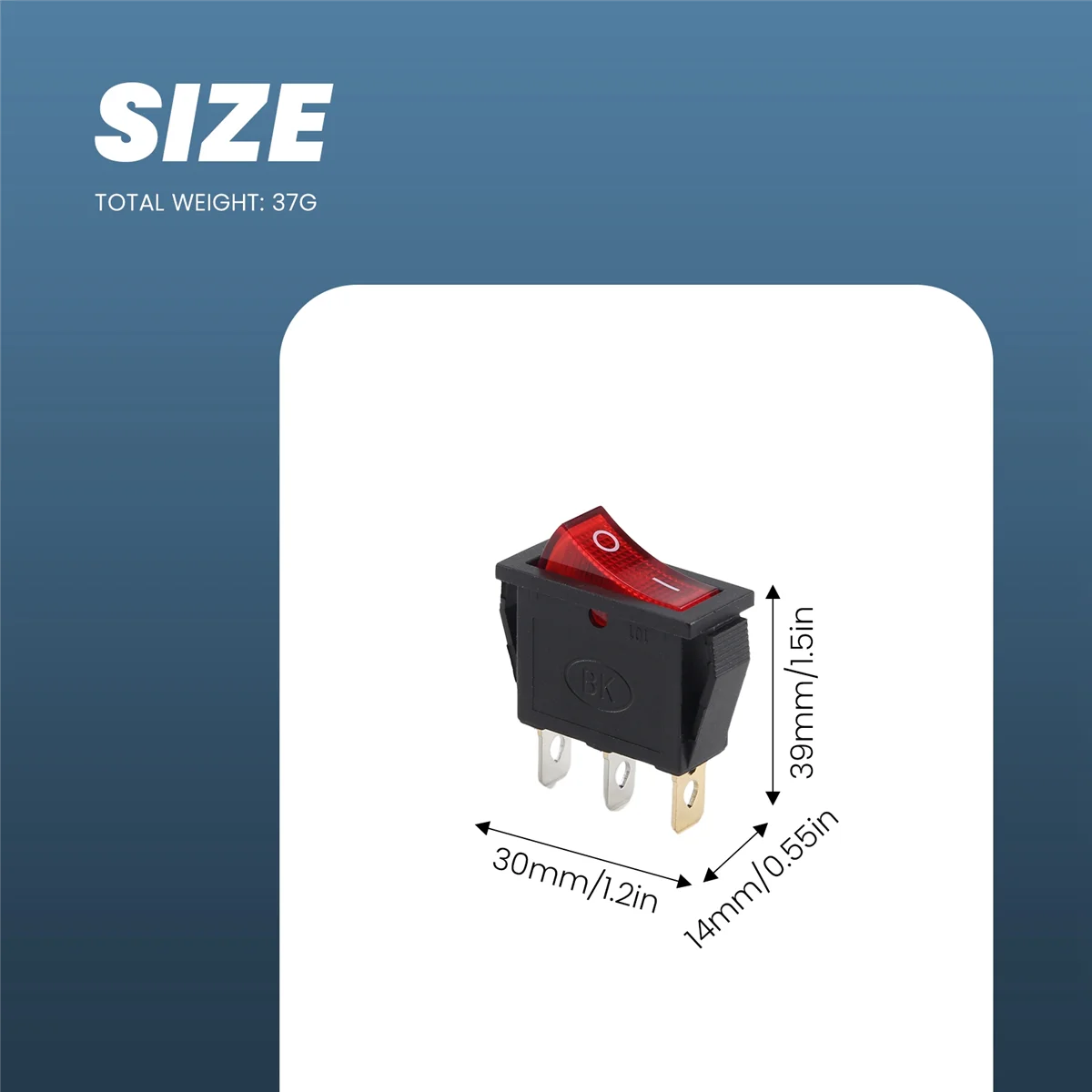 SSR AC 16A/250V 20A/125V الضوء الأحمر مضيئة على إيقاف SPST قارب الروك التبديل × 5 قطعة