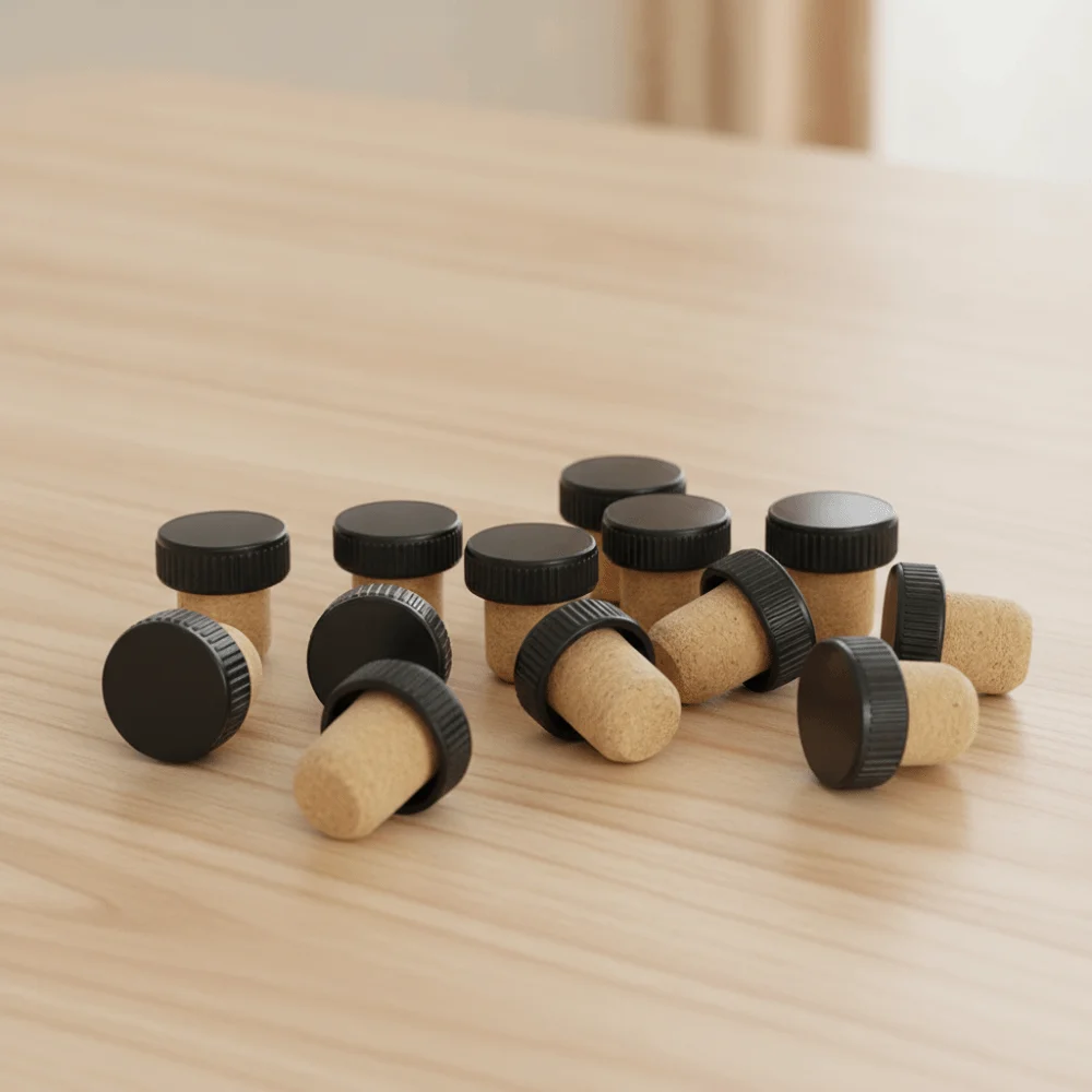 10PCS Practical T-Shape Wine Bottle Cork Vertical Anti-slip Groove Reusable Wine Bottle Stopper Sealing Bottle Plug Winery