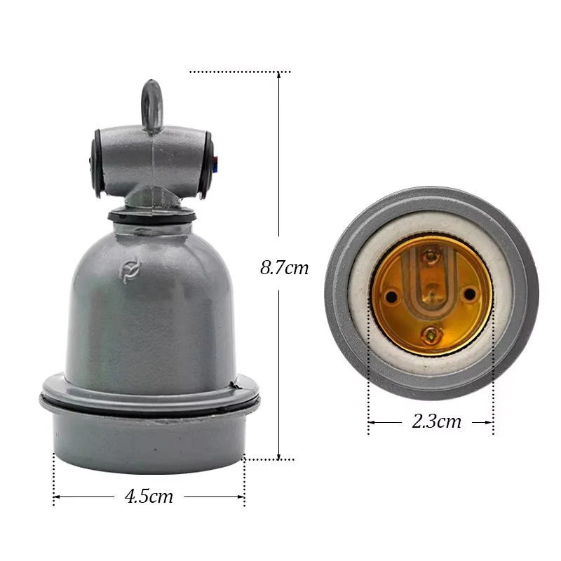 Support de lampe chauffante pour reptiles et animaux de compagnie, E27, avec interrupteur de commande du cordon d'alimentation, pour porcelet, poulet, couveuse, prise de lumière en spirale