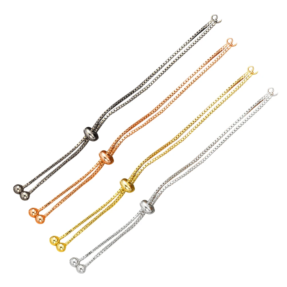 

4pcs Adjustable Draw Bracelet Semi Finished DIY Jewelry Accessories Slider Chain Handmade Women Girls