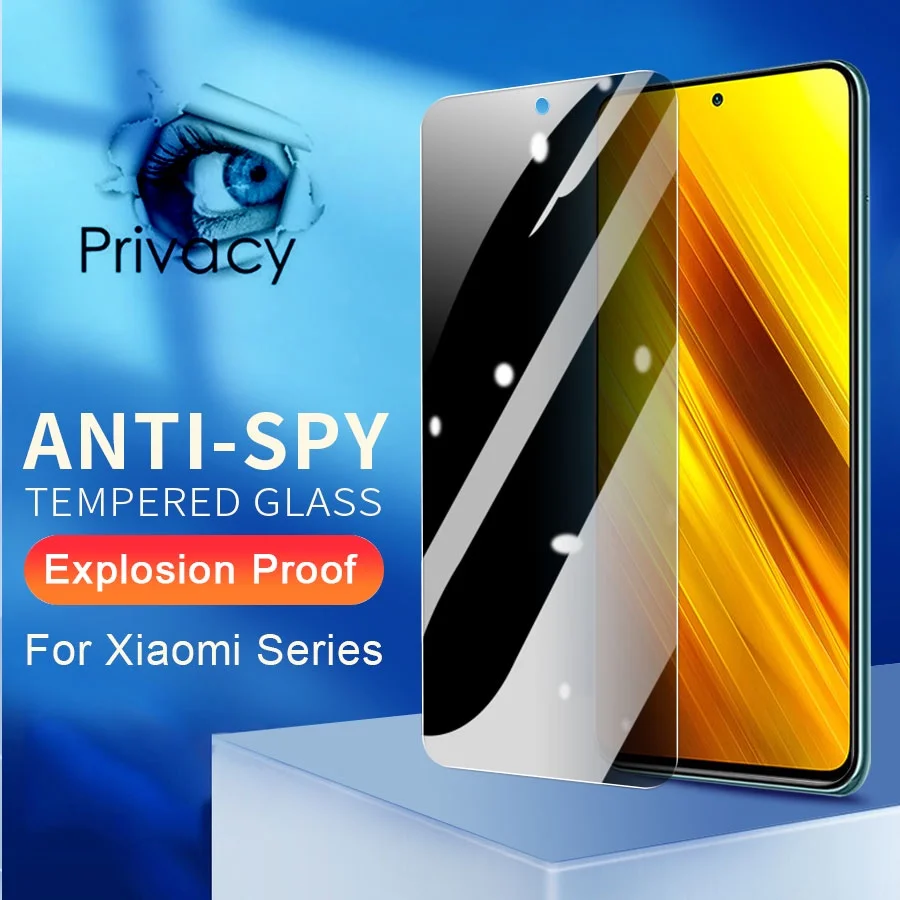1-5Pcs Privacy Tempered Glass Screen Protector Anti-Spy Full Cover for Xiaomi Redmi 9A 9C NFC 9I 9AT POCO C3 C51 A1 A2 plus