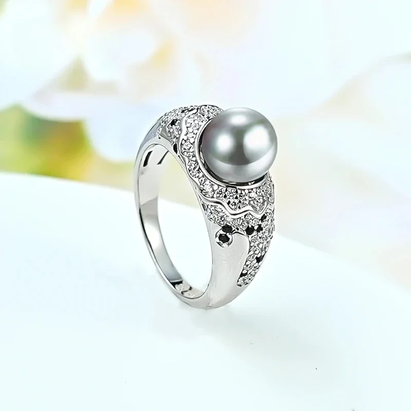 Leopard 925 Silver Ring, Mother of Pearl, Hepburn Style, High-end and Sophisticated marry Jewelry