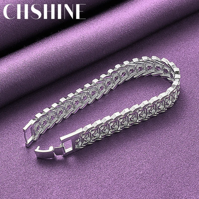 CHSHINE 925 Sterling Silver Watch Strap Bracelet For Women Men Wedding Engagement Party Fashion Charm high quality Jewelry