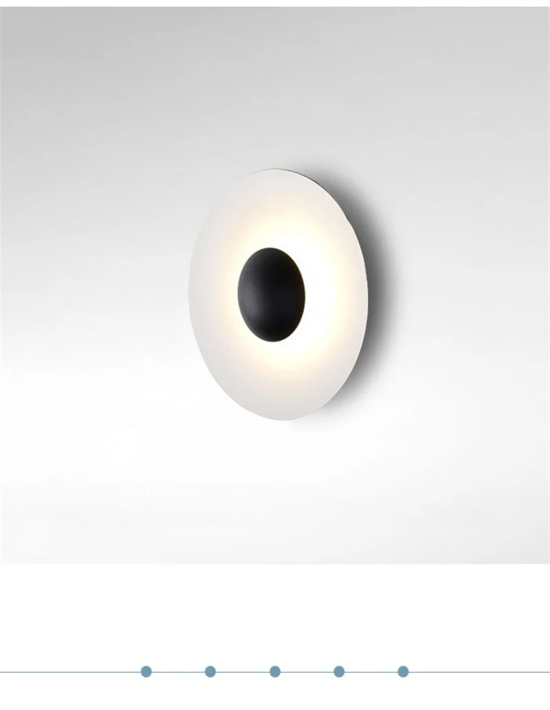 DEBBY-Nordic Wood Grain Wall Lamp, redondo, alumínio sconce, luz criativa para quarto, novo design