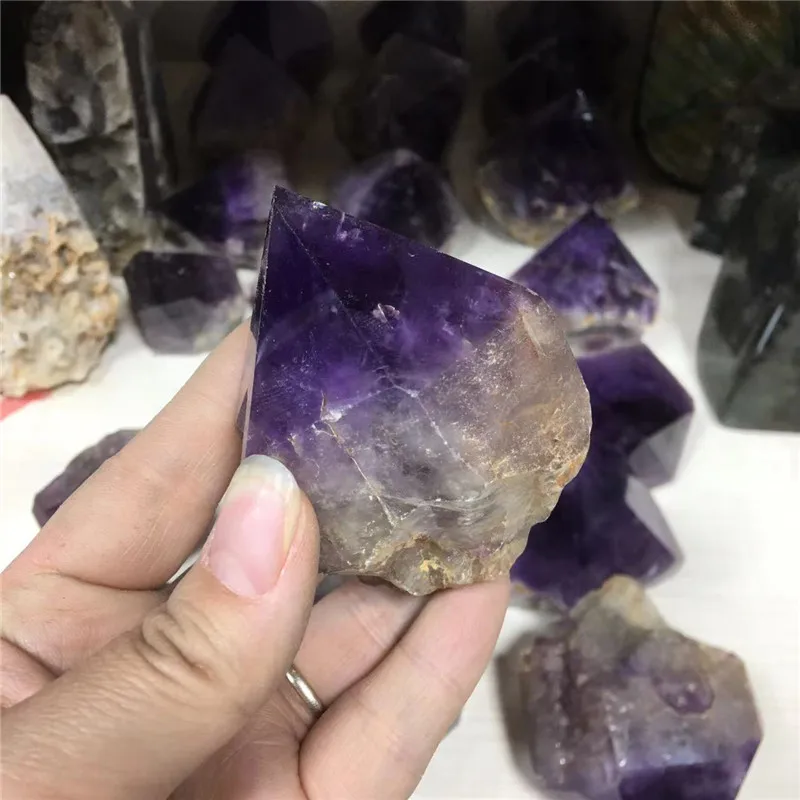 Natural Crystal Tower Amethyst Wand Point Quartz Rough Crystal Mineral Jewelry Home Decoration