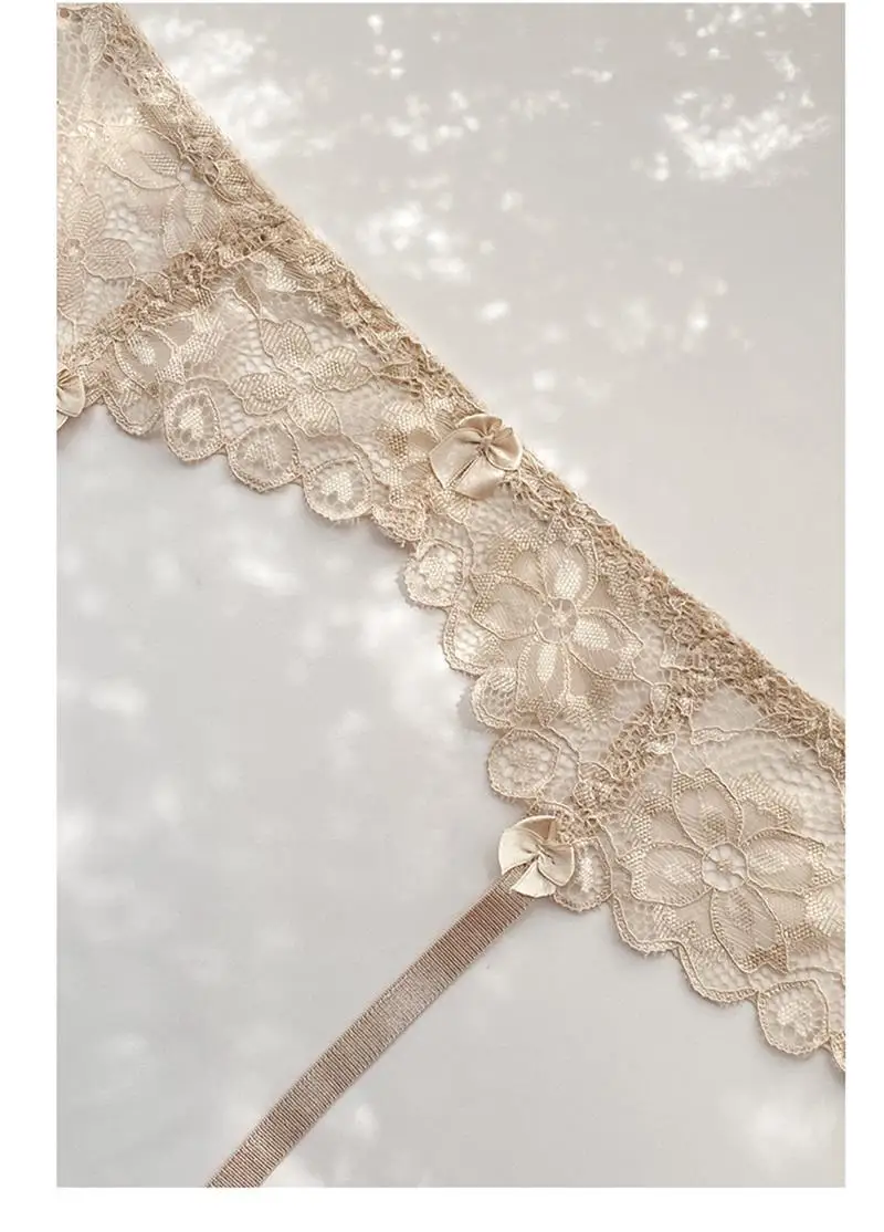 Medias ajustables con encaje, calcetines largos de tubo para mujer con banda en la cintura, clips antideslizantes para liguer...
