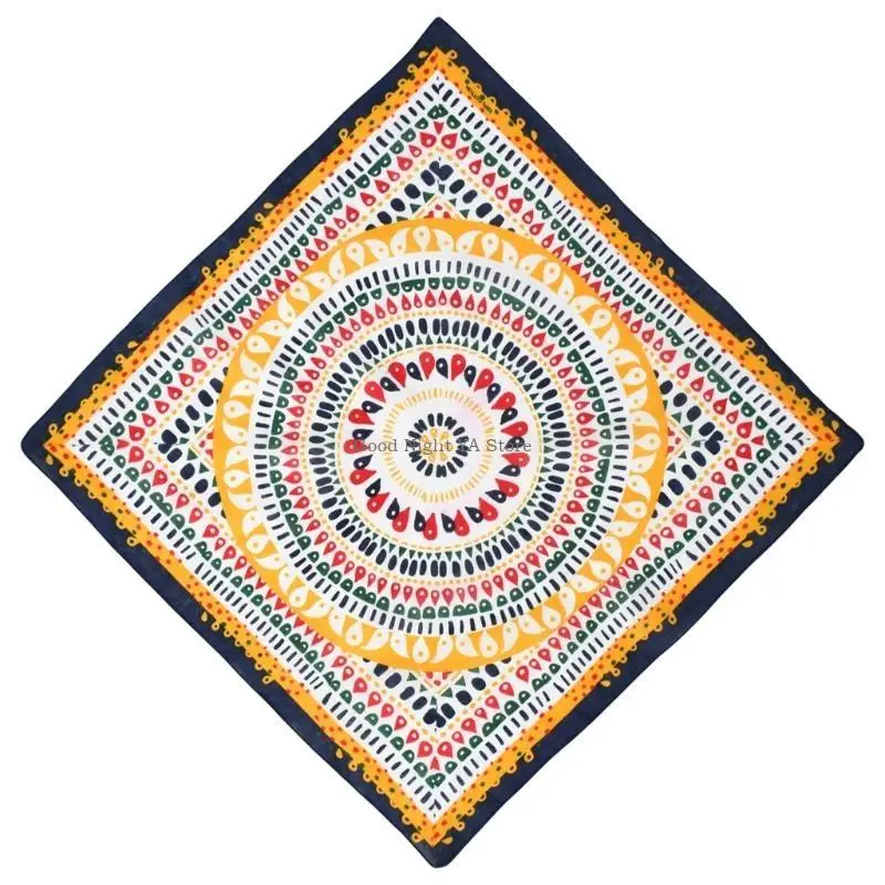 Multifunctional Breathable Headscarf Print Pattern Square Breathable Head Scarf Trendy Youth Accessory