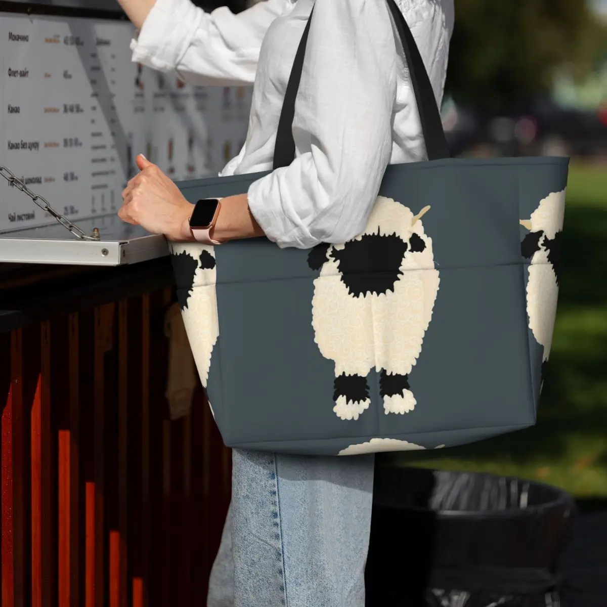 

Пляжная большая сумка с черным носом Valais Sheep Sport Gym Yoga Duffle Большая большая сумка Женская дорожная сумка Сумка для фитнеса