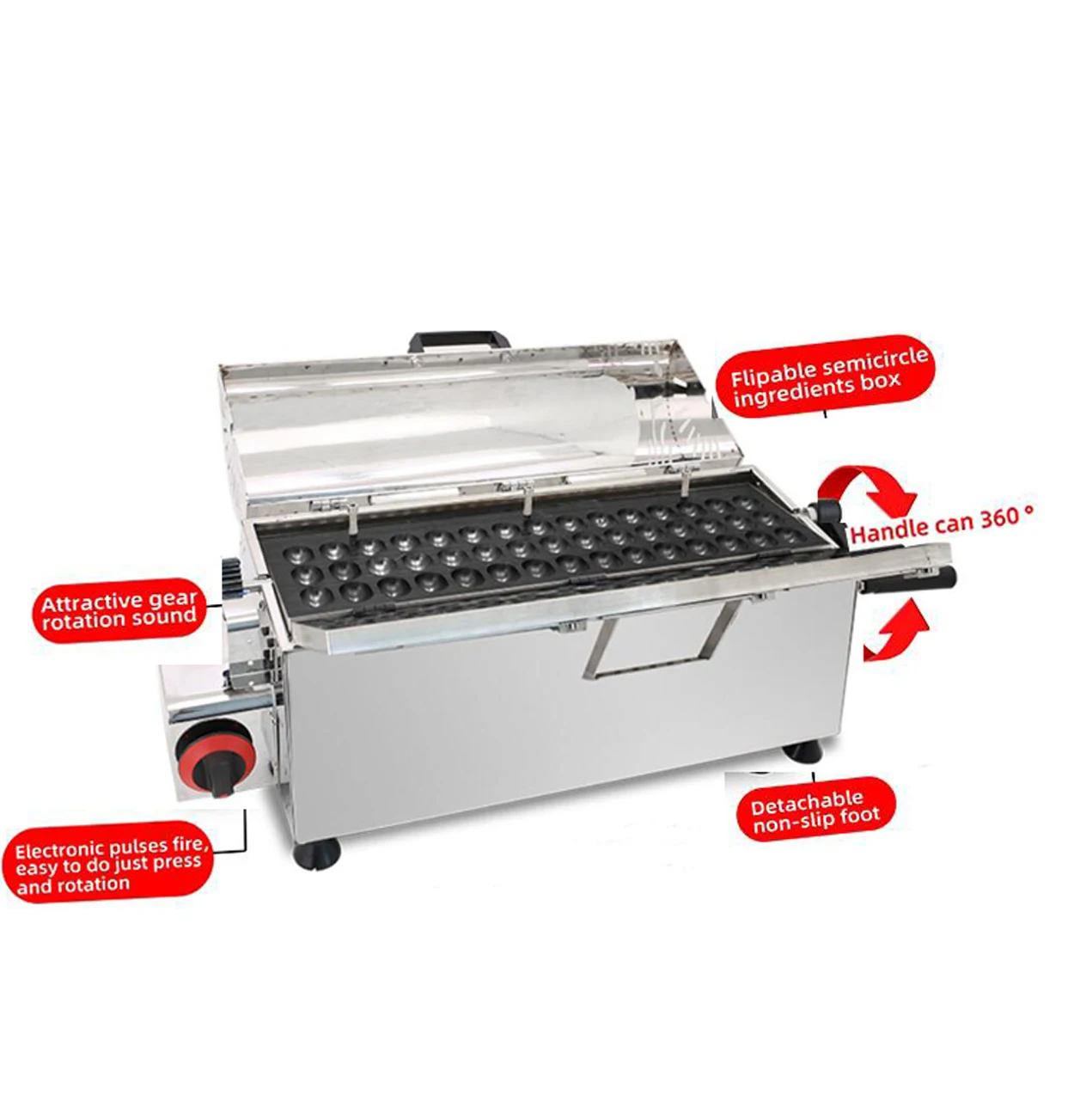 غاز البترول المسال نوع اليابانية فقاعة البيض الهراء صانع الأخطبوط الكرة أسياخ 45 قطعة eggetes نفخة الهراء صانع الحديد