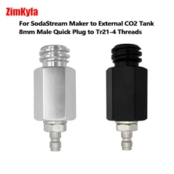 Adaptador macho de desconexión rápida de 8mm, máquina para hacer refrescos Sodastream Tr21-4, botella externa de tanque de CO2, negro y plateado