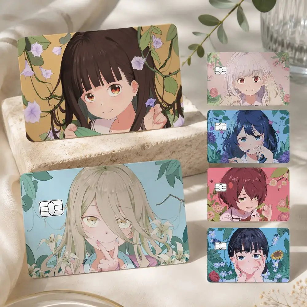Make Heroine ga Oosugiru Makeine 1Set 4Pcs Card Skin Stickers, Waterproof Decorative Film for Credit Debit Bank Bus IC Cards